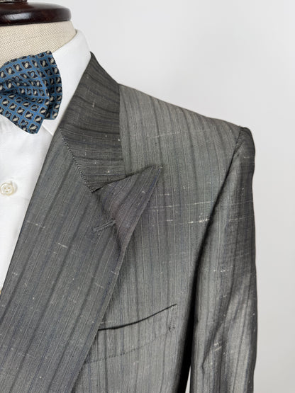 Completo doppiopetto anni ‘70/‘80 pura seta shantung - tg. 48/50