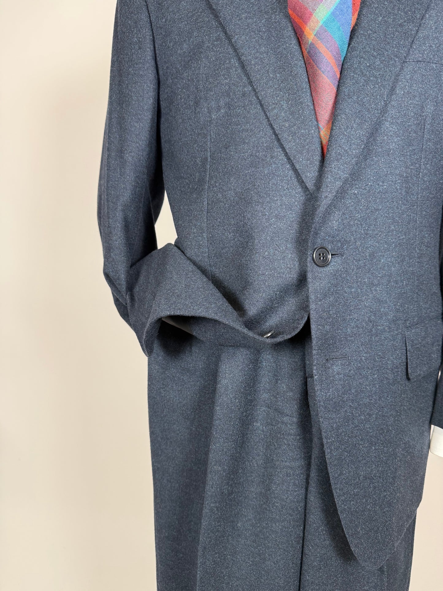 Completo anni ‘80 tessuto Loro Piana flanella lana e cashmere - tg. 50