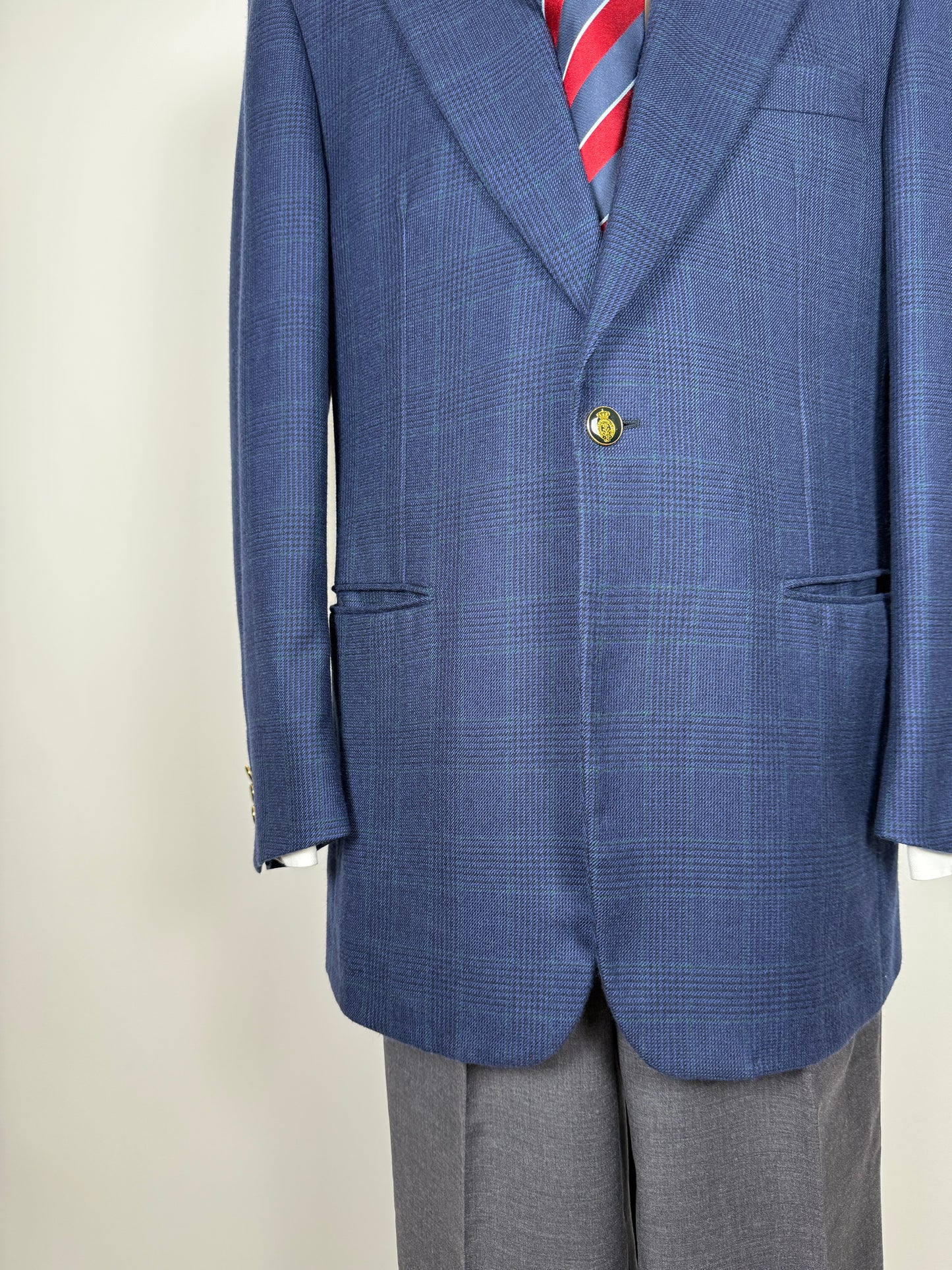 Blazer sartoriale 100% cashmere principe di Galles tessuto Loro Piana - tg. 50/52