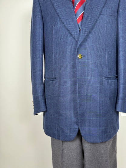 Blazer sartoriale 100% cashmere principe di Galles tessuto Loro Piana - tg. 50/52