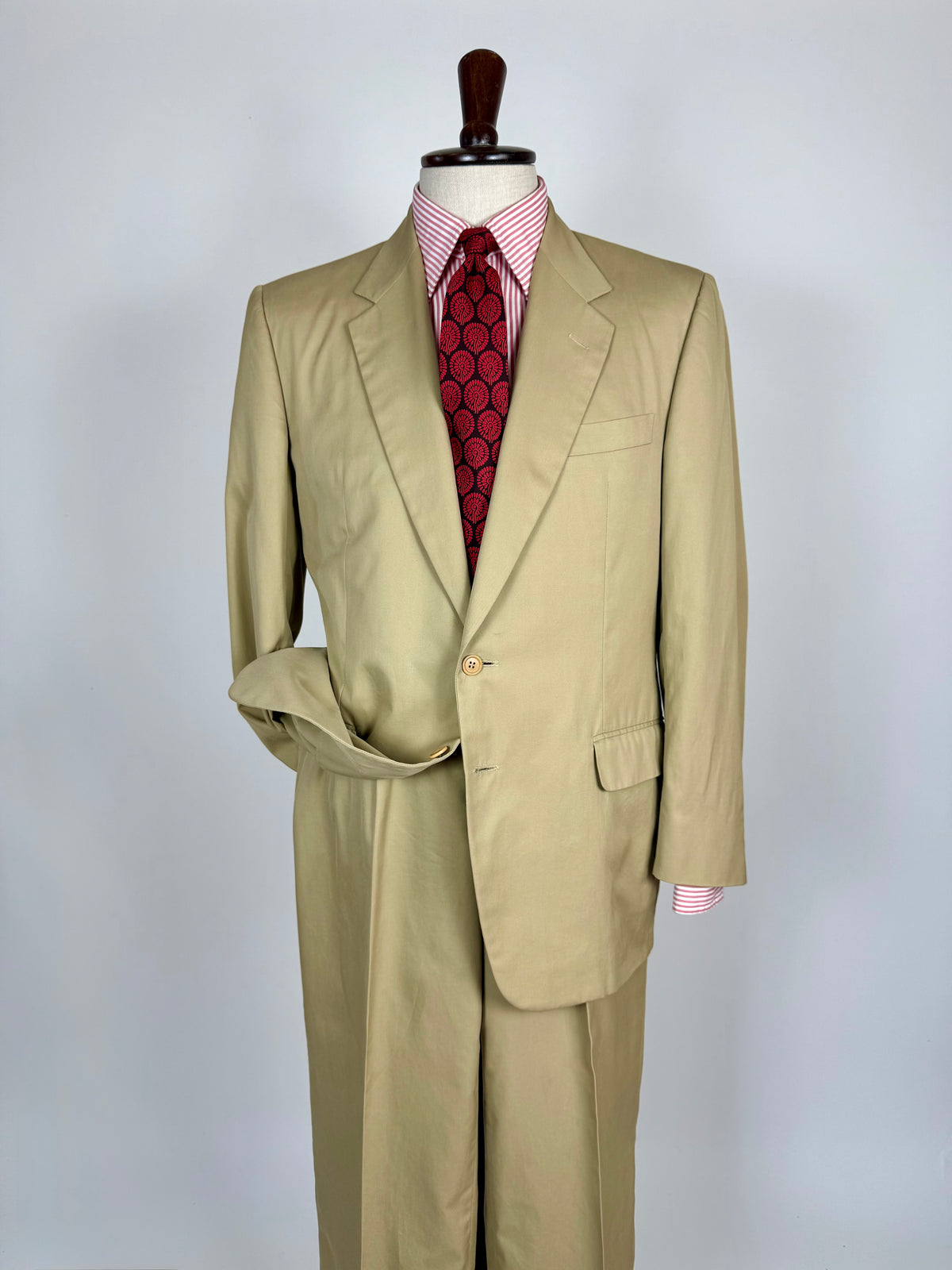 Completo Canali anni '90 twill di cotone beige - tg. 50