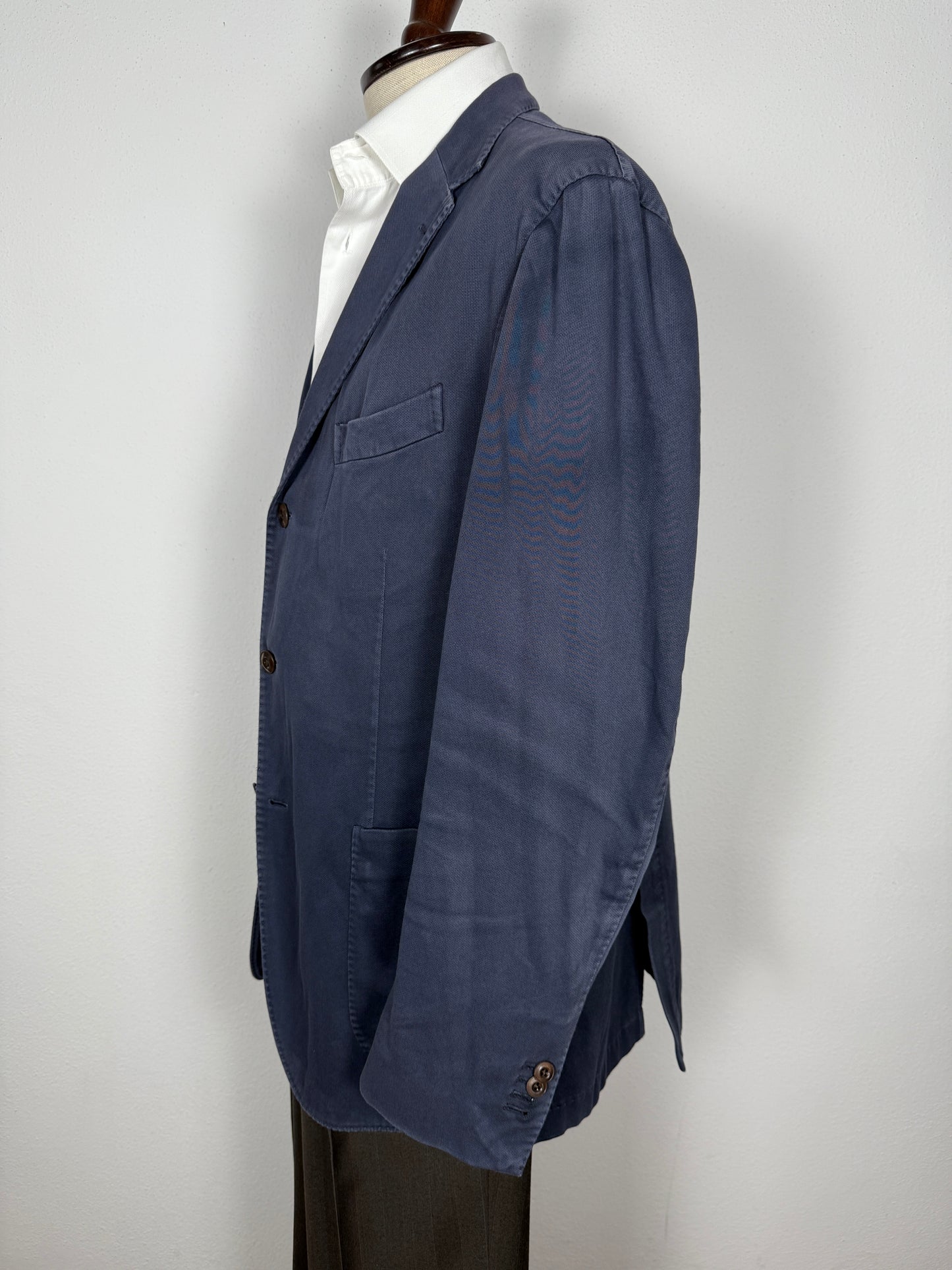 Giacca Boglioli destrutturata in piquet di cotone blu - tg. 54/56