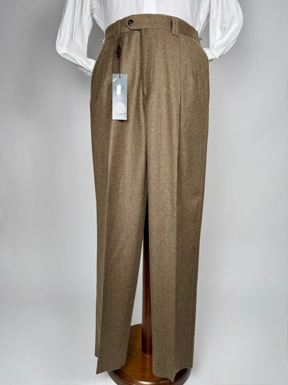 Pantaloni flanella anni ‘80 marrone tabacco (NOS) - tg. 44