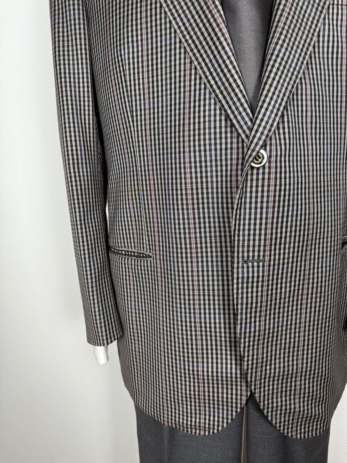 Giacca sartoriale in flanella pettinata check - tg. 50/52