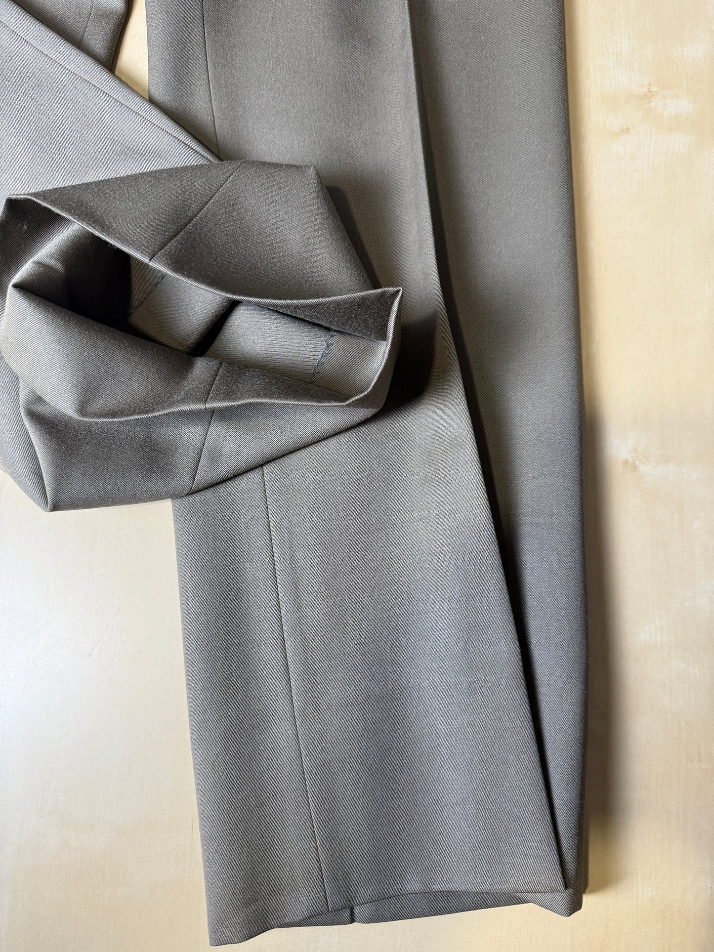 Pantaloni anni ‘70 lana pettinata cachi (NOS) - tg. 50/52