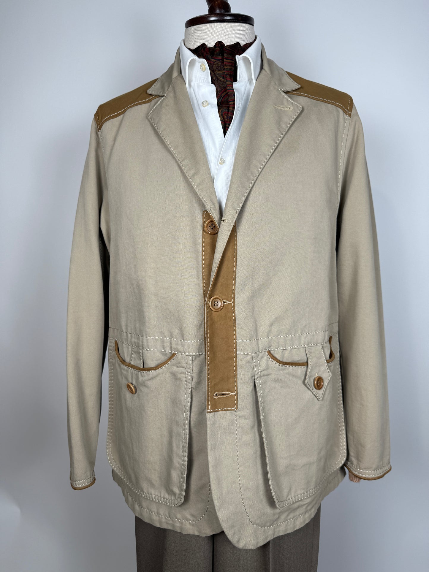 Giacca da caccia sahariana Beretta con inserti in pelle - tg. 50