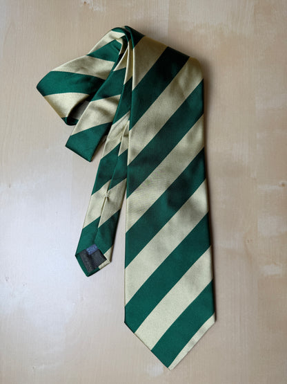 Cravatta regimental verde e oro
