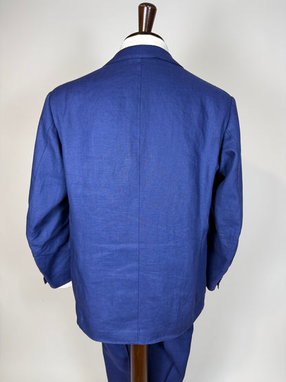 Completo sartoriale F. Di Marco lino irlandese blu (doppio pantalone) - tg. 52 corta