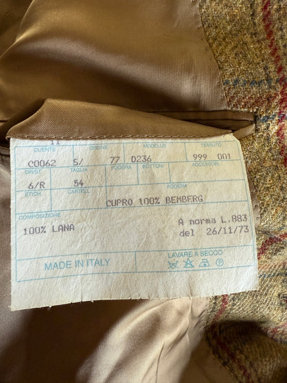 Giacca De Paz in tweed cachi finestrato - tg. 54