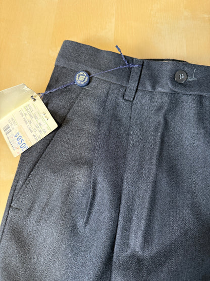 Pantaloni anni ‘70/‘80 flanella antracite trama righe (NOS) - tg. 44/46