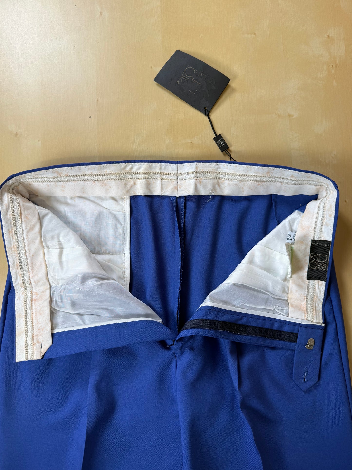 Pantaloni fresco lana blu china anni '80 (NOS) - tg. 50/52