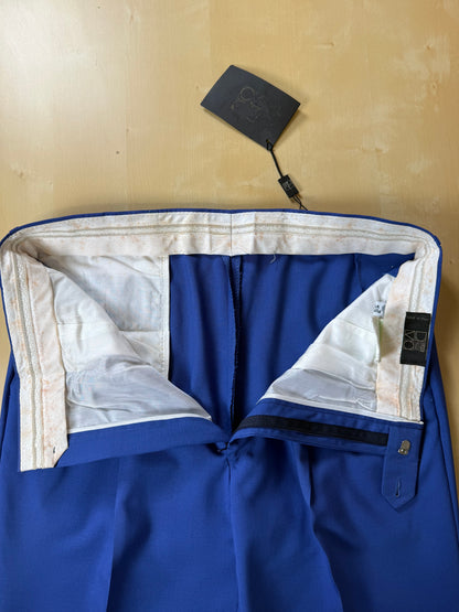 Pantaloni fresco lana blu china anni '80 (NOS) - tg. 50/52