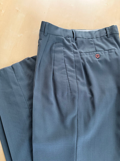 Pantaloni fresco lana verde petrolio anni ‘80 (NOS) - tg. 44