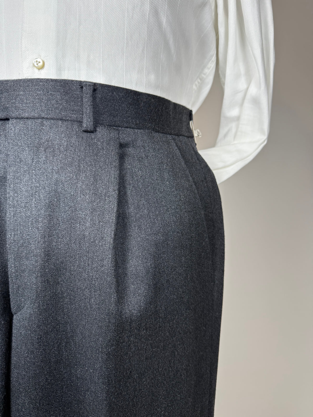 Pantaloni flanella grigio antracite anni '90 - tg. 50