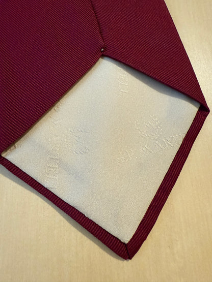 Cravatta in seta cannettata bordeaux