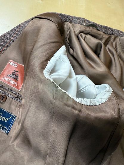 Completo anni ‘70 tweed marrone - tg. 50