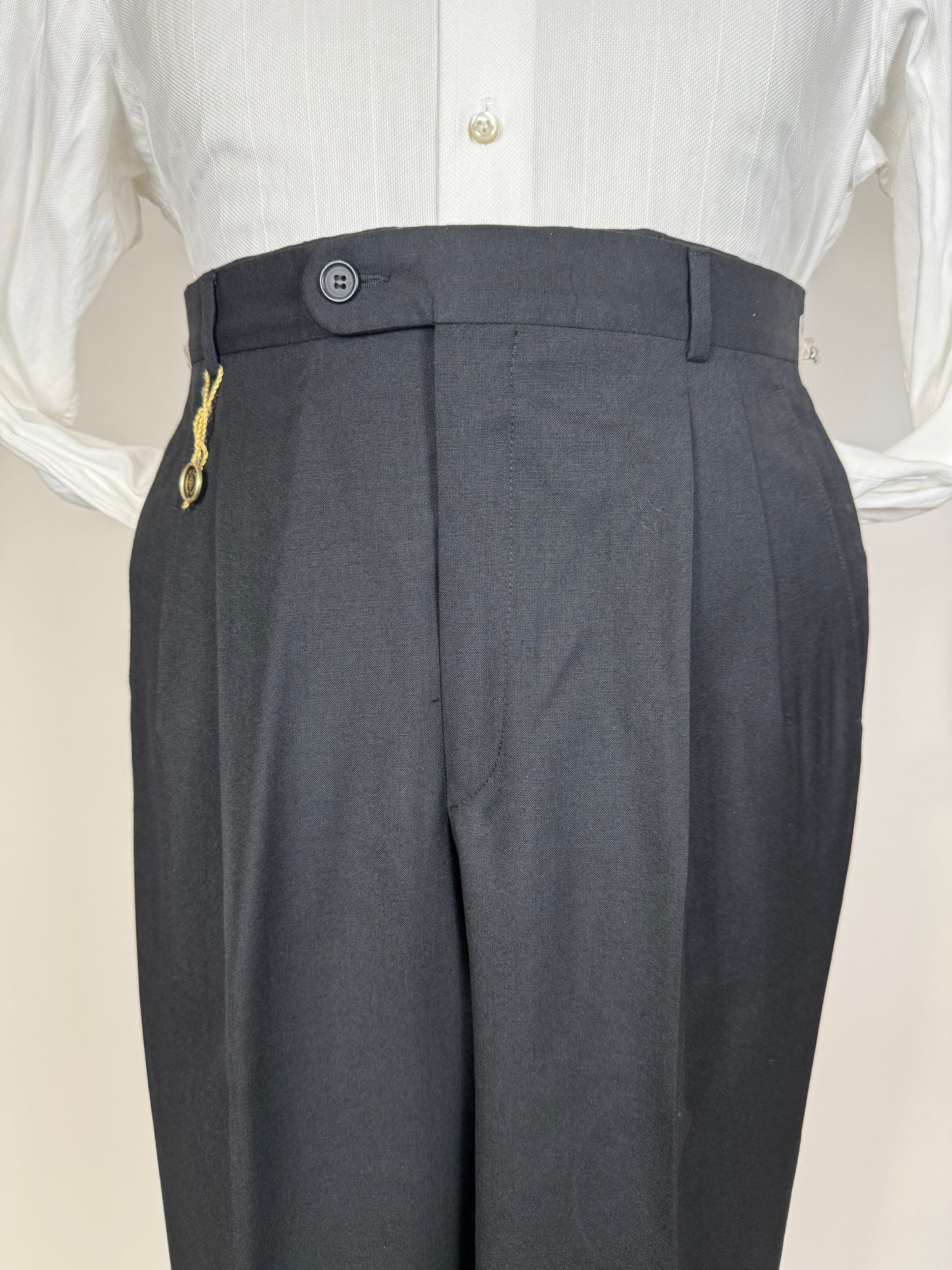 Pantaloni fresco lana blu notte anni '90 (NOS) - tg. 48