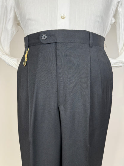 Pantaloni fresco lana blu notte anni '90 (NOS) - tg. 48