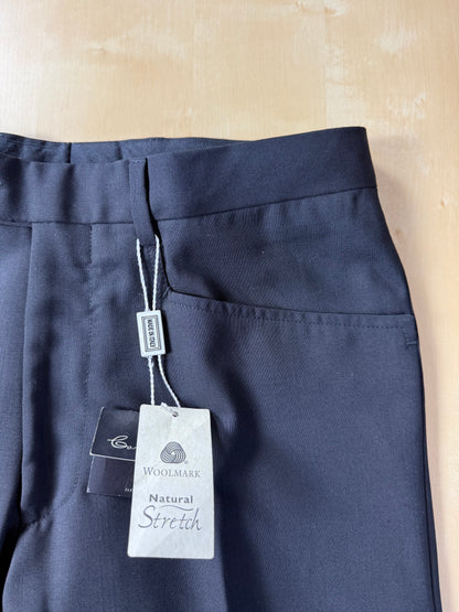 Pantaloni fresco lana blu tasche carrettiera anni '90 (NOS) - tg. 44/46