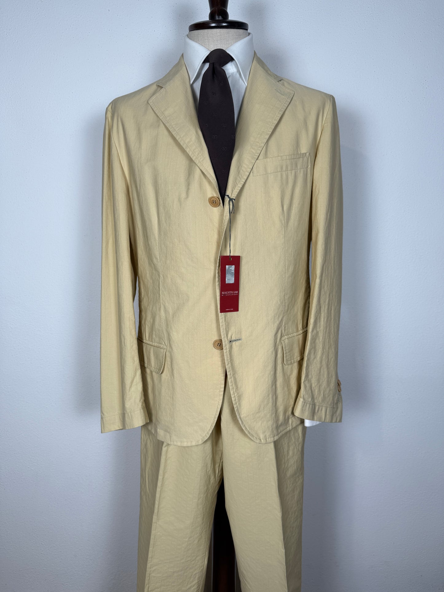 Completo estivo in puro cotone sfoderato color crema (NOS) - tg. 48/50