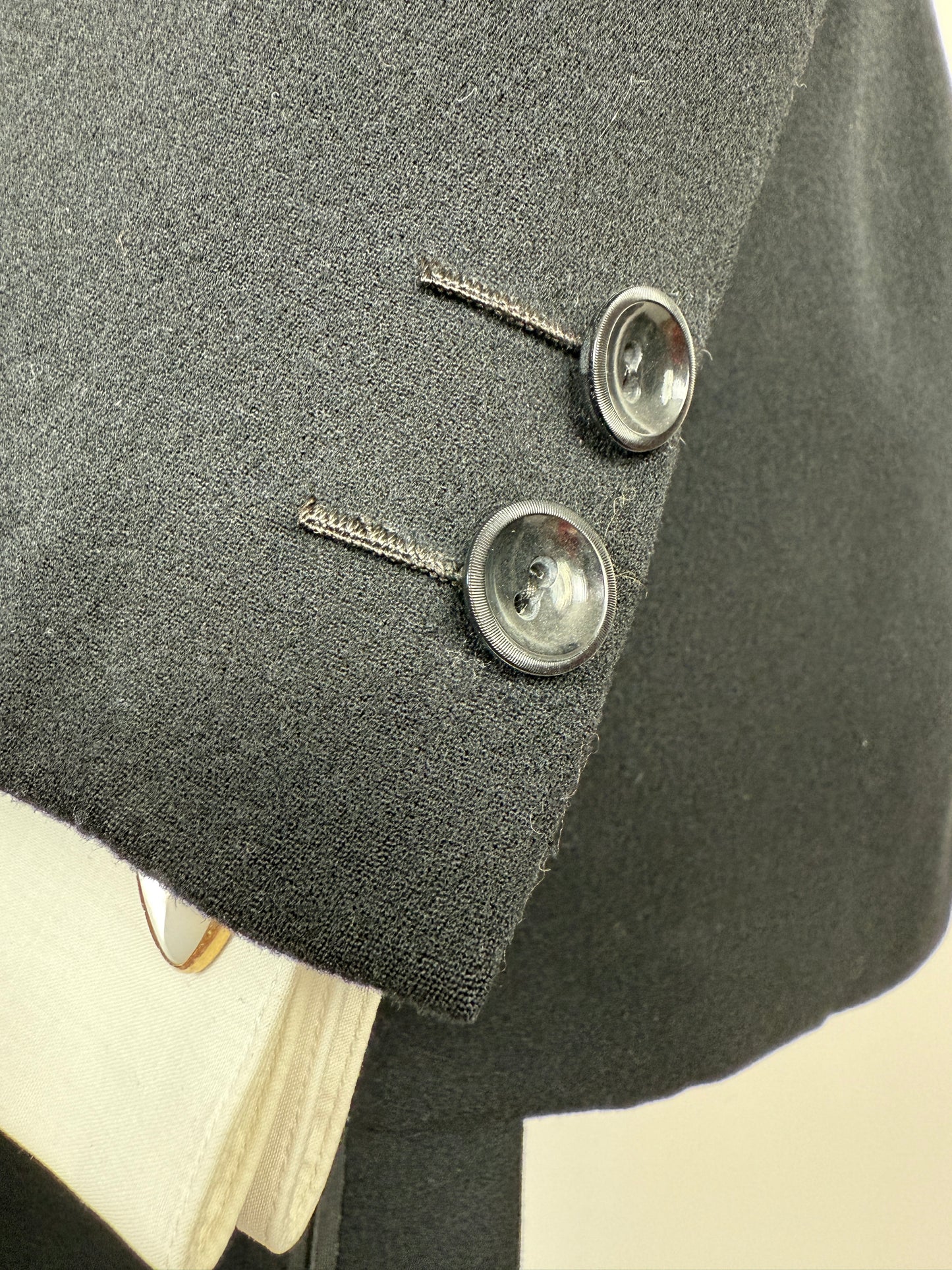 Smoking sartoriale anni ‘40/‘50 monopetto revers a lancia - tg. 46/48