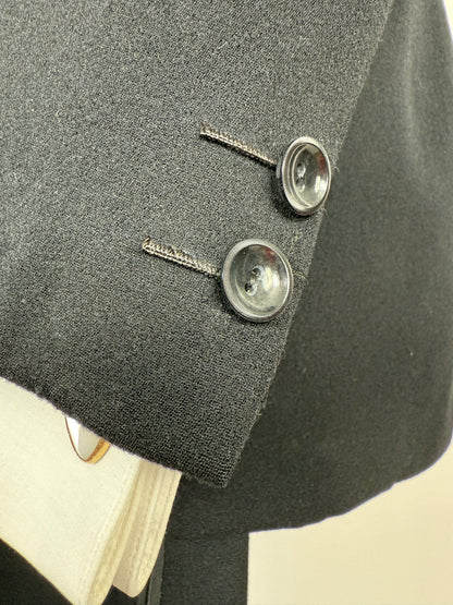 Smoking sartoriale anni ‘40/‘50 monopetto revers a lancia - tg. 46/48