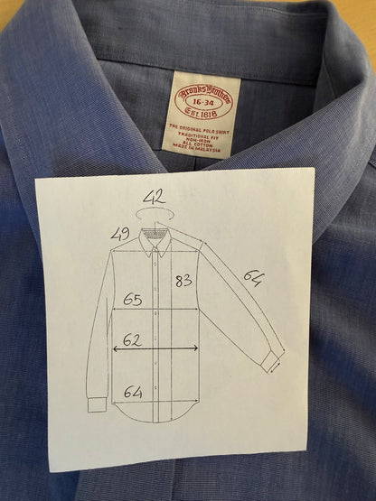 Camicia Brooks Brothers blu avio - tg. 16 (L/XL collo 42)