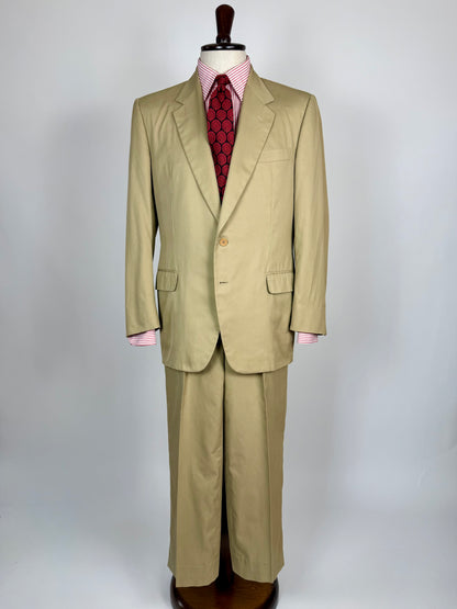 Completo Canali anni '90 twill di cotone beige - tg. 50