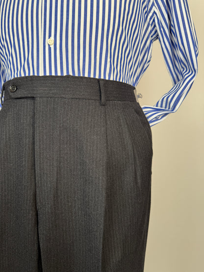 Completo Burberry flanella grigio antracite gessato - tg. 50