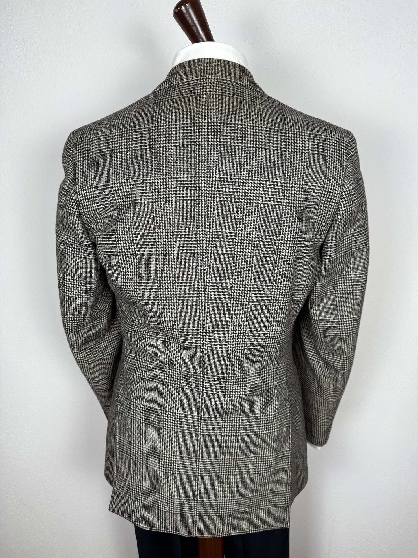 Giacca anni ‘70/‘80 in flanella principe di Galles scozzese - tg. 46