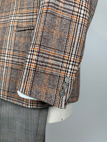 Giacca sartoriale anni ‘70 tweed principe di Galles - tg. 48 corta