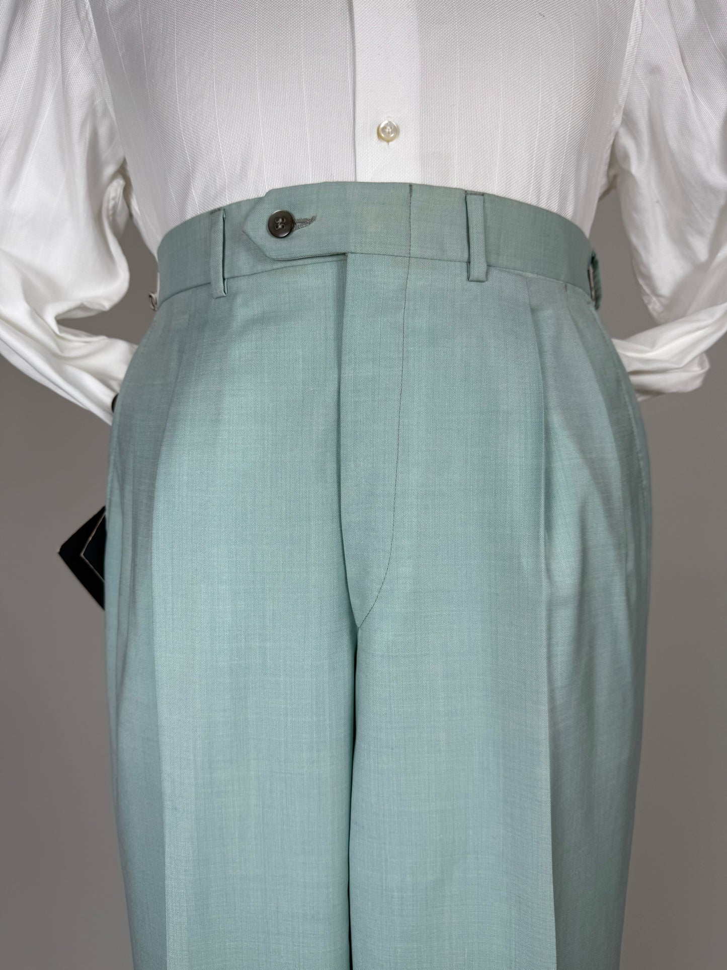 Pantaloni fresco lana turchese anni '80 (NOS) - tg. 48/50