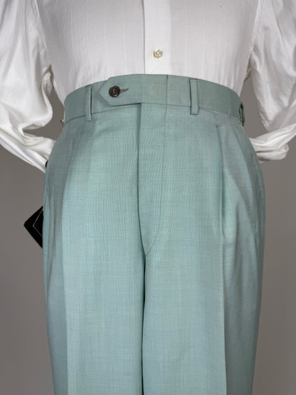 Pantaloni fresco lana turchese anni '80 (NOS) - tg. 48/50