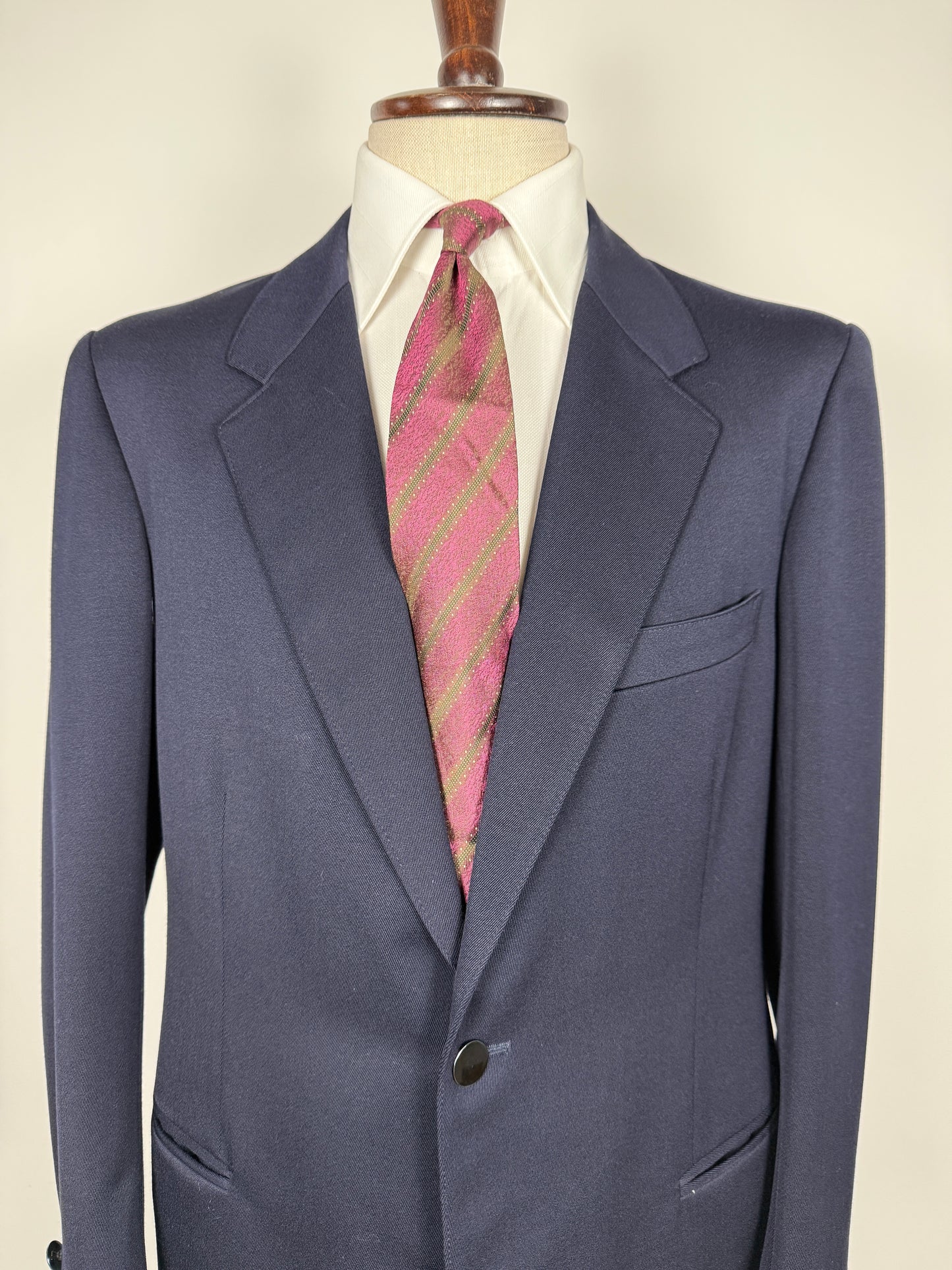 Blazer anni ‘70 in twill pettinato navy - tg. 50/52