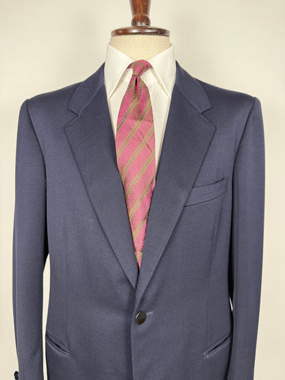 Blazer anni ‘70 in twill pettinato navy - tg. 50/52