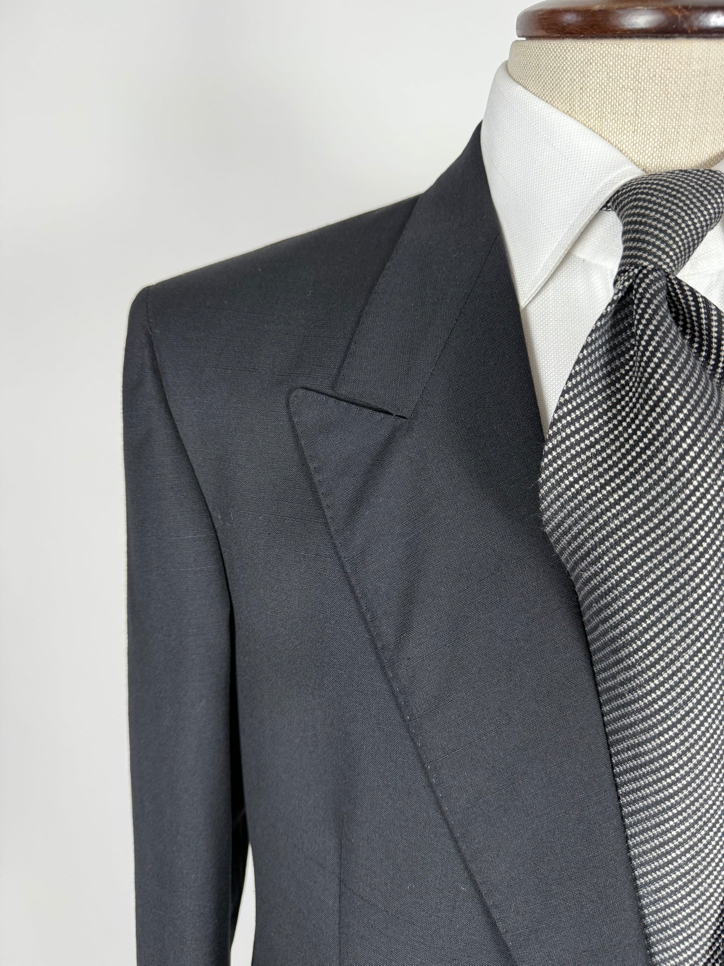 Giacca fresco lana blu mono bottone revers a lancia - tg. 50/52 corta