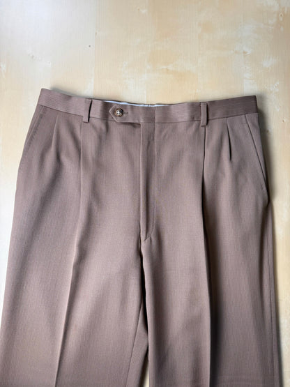 Completo Corneliani anni ‘70 lana pettinata marrone - tg. 48