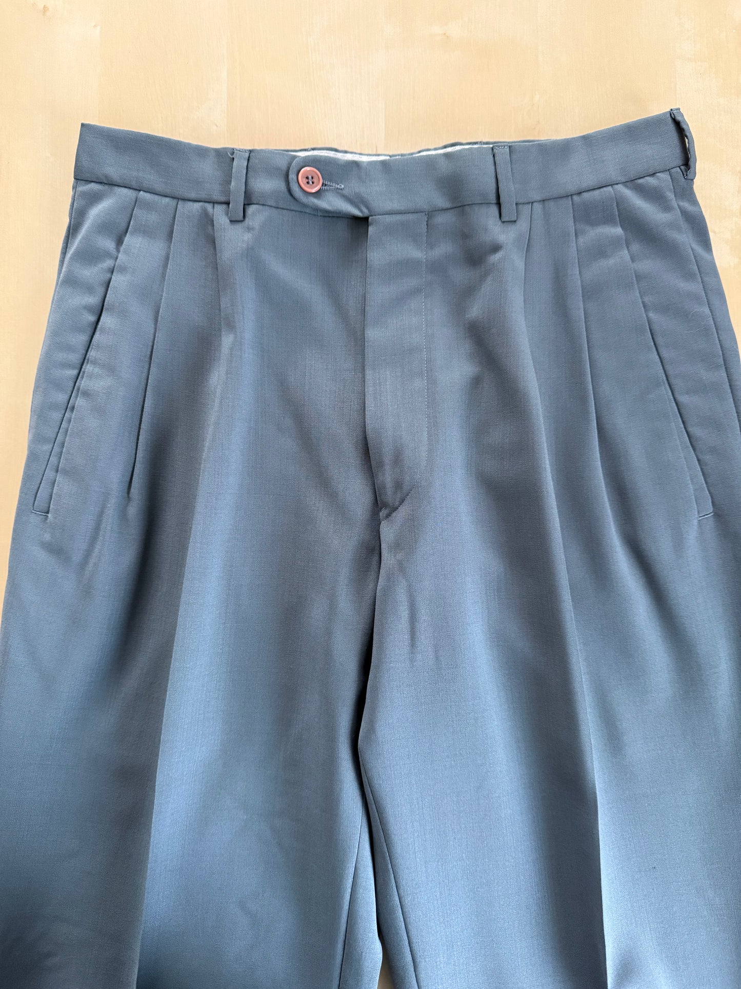 Pantaloni fresco lana verde petrolio anni ‘80 (NOS) - tg. 44