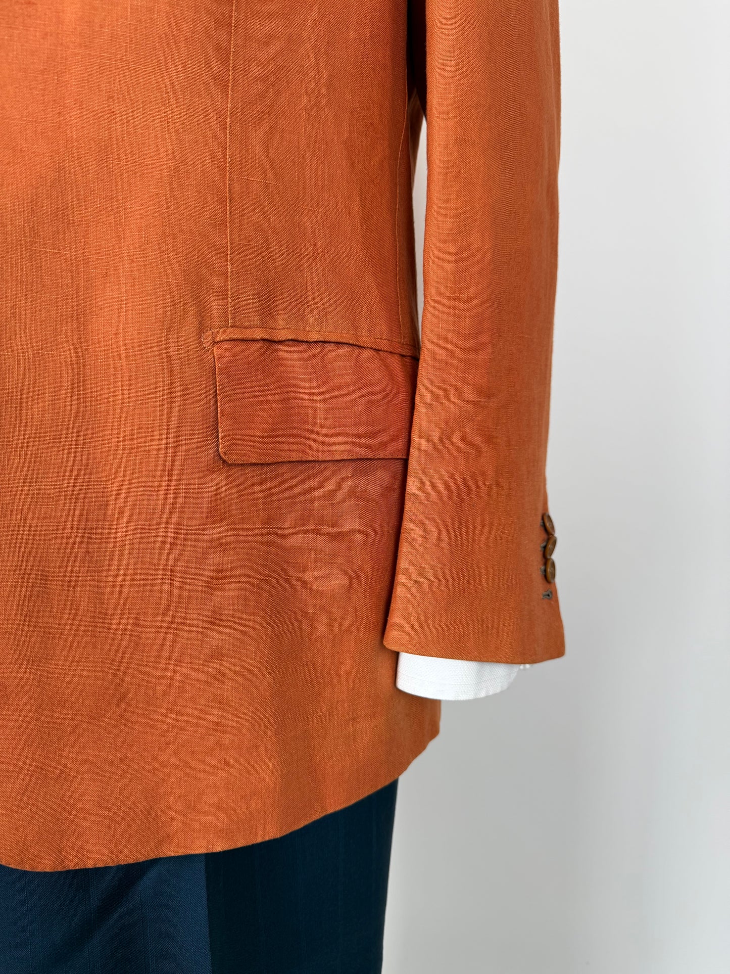 Giacca sartoriale D. Caraceni-Campagna lino irlandese arancio - tg. 50/52