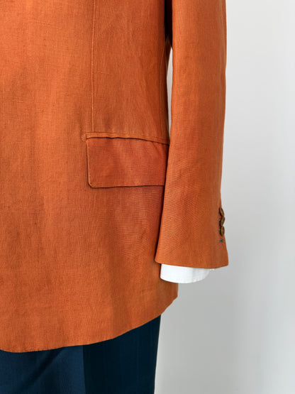 Giacca sartoriale D. Caraceni-Campagna lino irlandese arancio - tg. 50/52