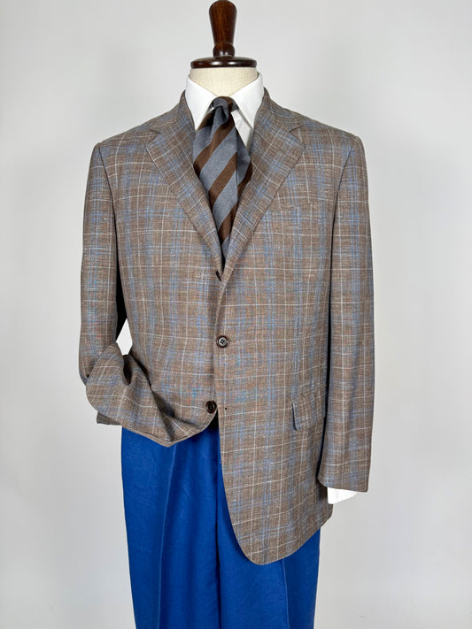 Giacca estiva quadri lana seta e lino - tg. 54