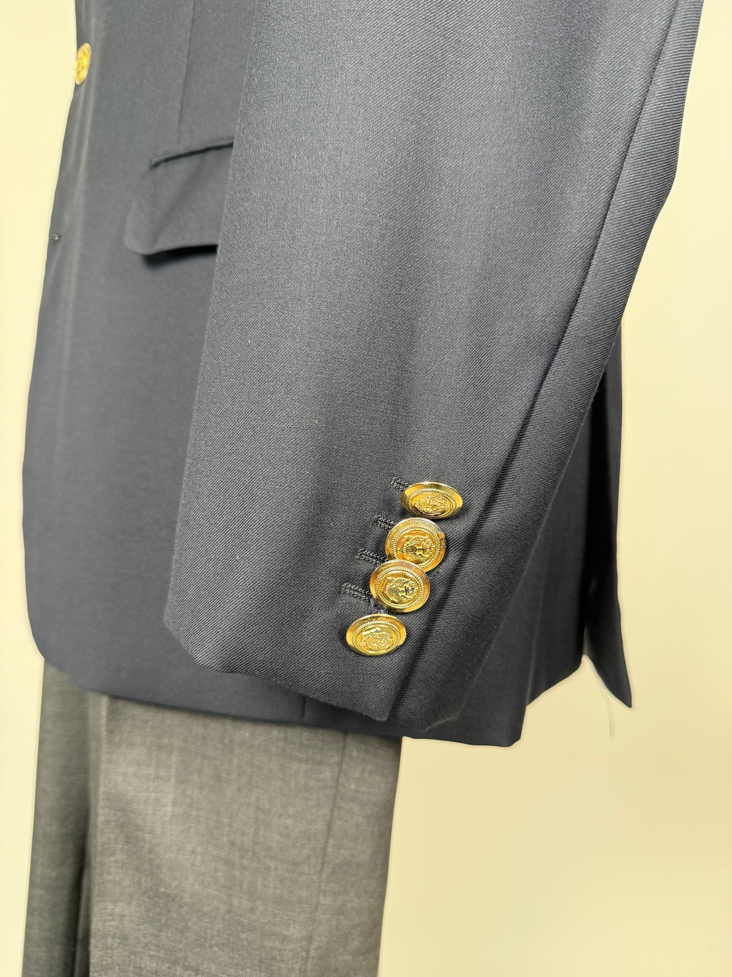 Blazer navy 3 bottoni in flanella pettinata - tg. 50/52 lunga