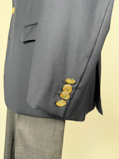 Blazer navy 3 bottoni in flanella pettinata - tg. 50/52 lunga