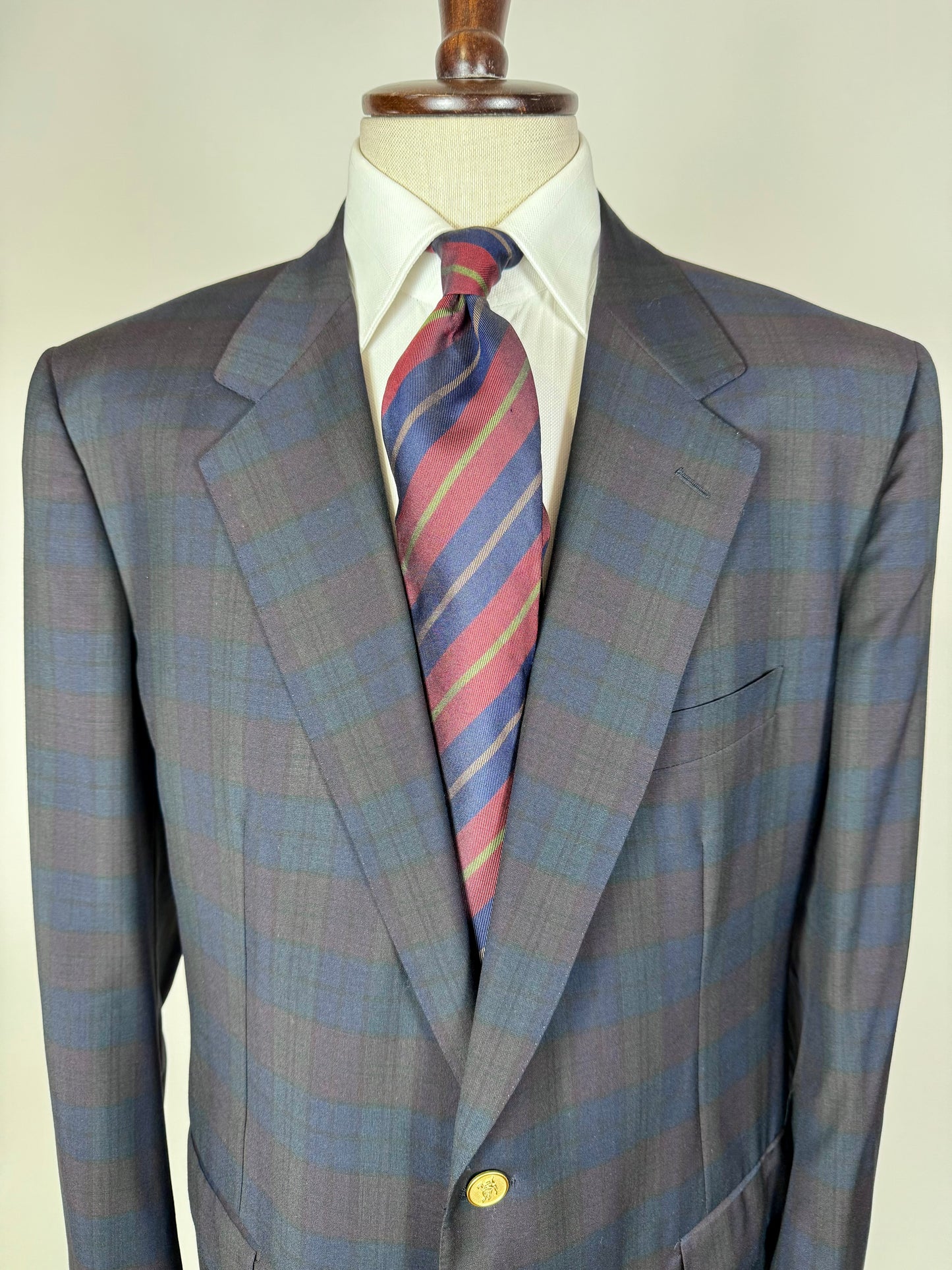 Blazer Burberrys anni '80/‘90 fresco lana tartan - tg. 54/56
