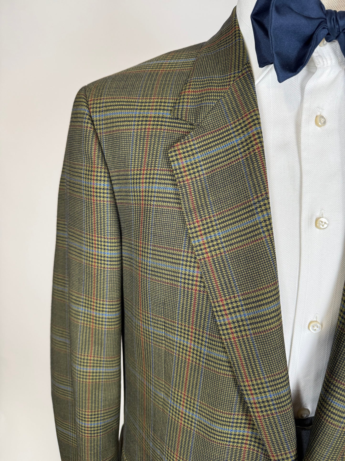 Giacca Valentino anni ‘80 hopsack principe di Galles verde - tg. 50/52