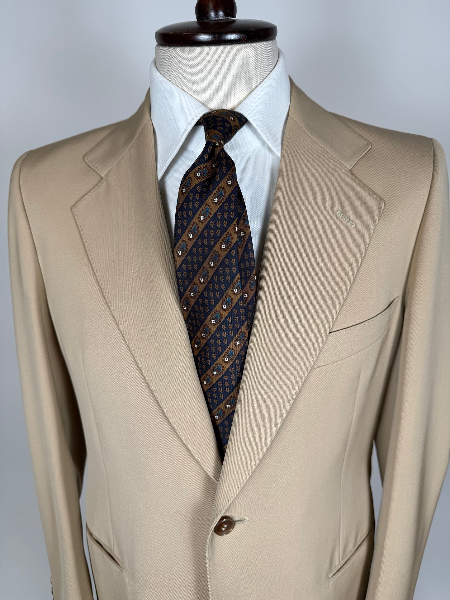 Completo anni ‘70 twill pettinato beige - tg. 46/48