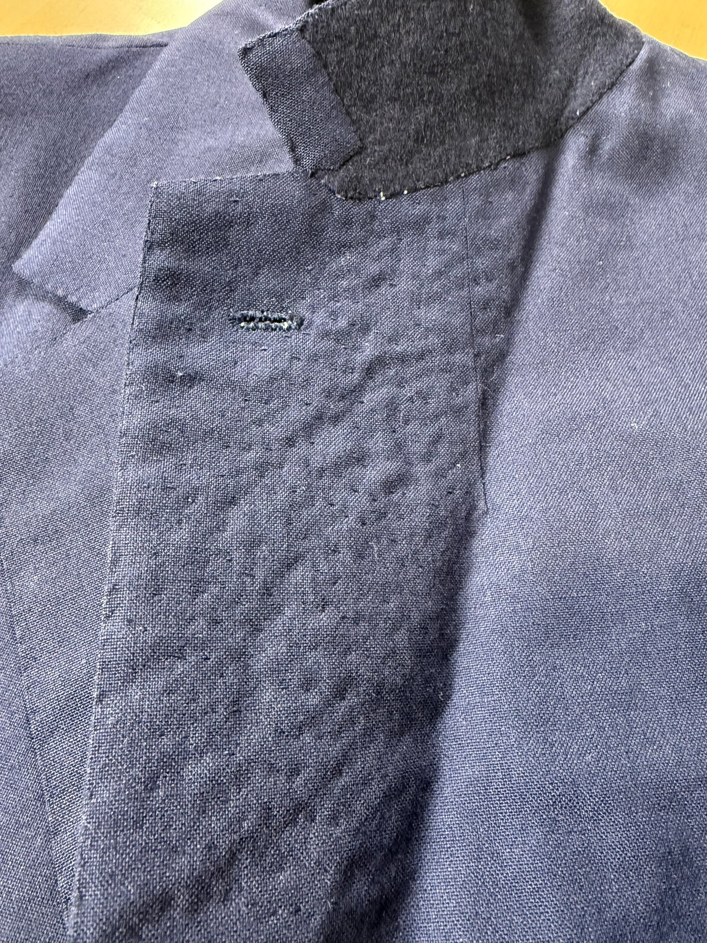 Giacca sartoriale anni ‘50/‘60 tela di lana blu - tg. 48/50 corta