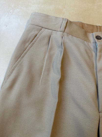 Pantalone sartoriale anni ‘70 in lana pettinata beige (nuovo) - tg. 44