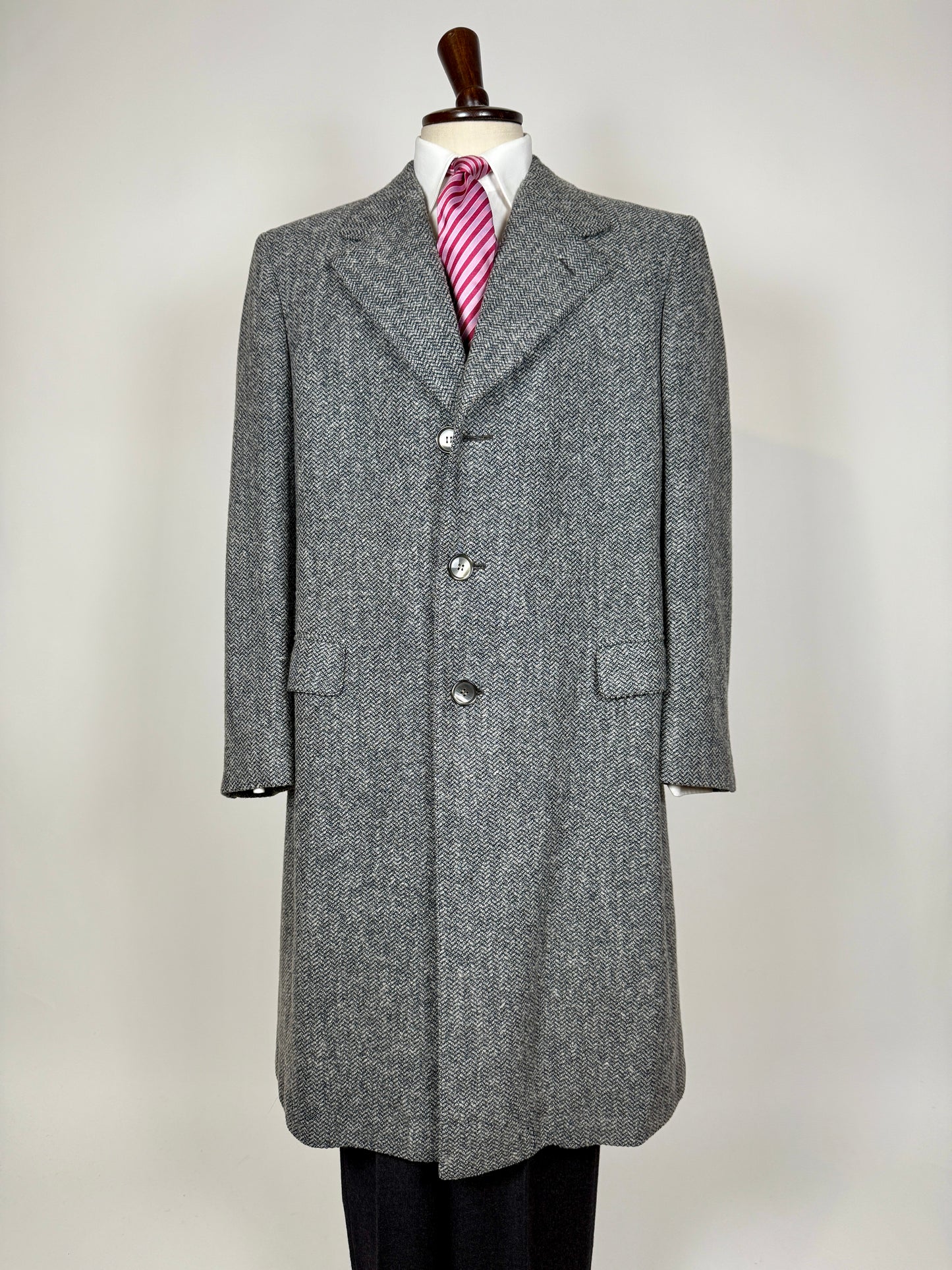 Cappotto anni ‘60/‘70 tweed spigato/chevron - tg. 52-54