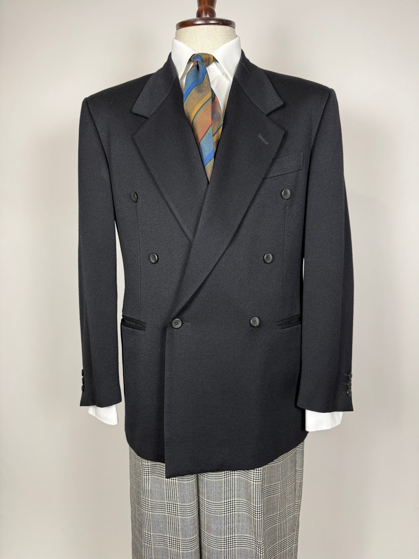 Giacca Pal Zileri doppiopetto anni ‘80 flanella blu - tg. 48